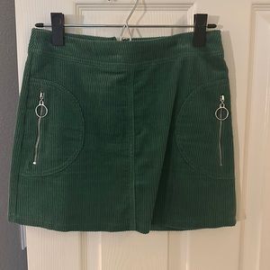 Forever 21 green corduroy mini skirt (size small)